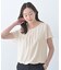 【透けにくい/スーツインナー】パウダリータックブラウス