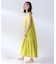 【洗える／ノースリーブ】シャーリングロングワンピース