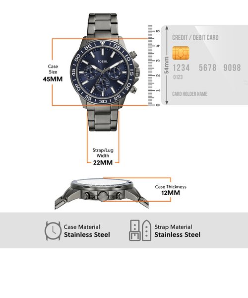 新品 Fossil フォッシル Bannon ステンレススチールウォッチ 45mm Bannon｜フォッシル ウォッチステーションインターナショナルの