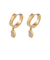 Anja Rose Quartz Gold-Tone Stainless Steel Hoop Earrings SKJ1864710