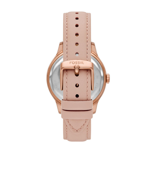 【未使用】FOSSIL ピンクベージュ×マザーオブパール ウォッチ 38mm BRYNN マルチファンクション ピンクレザーウォッチ