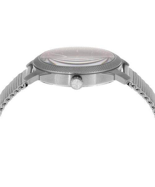 FOSSIL デジアナ [250707] 稼働品 42mm MACHINE 三針デイデイト ステンレススチールメッシュ