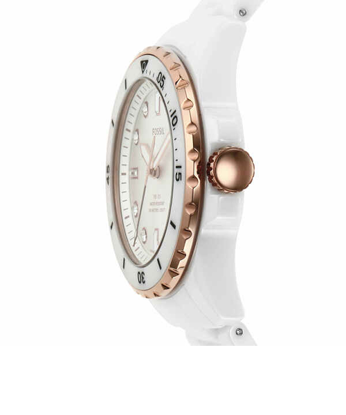 FB-01 三針 ホワイトトーン ステンレススチールウォッチ｜フォッシル