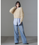 モールフェザークロップドニットトップス