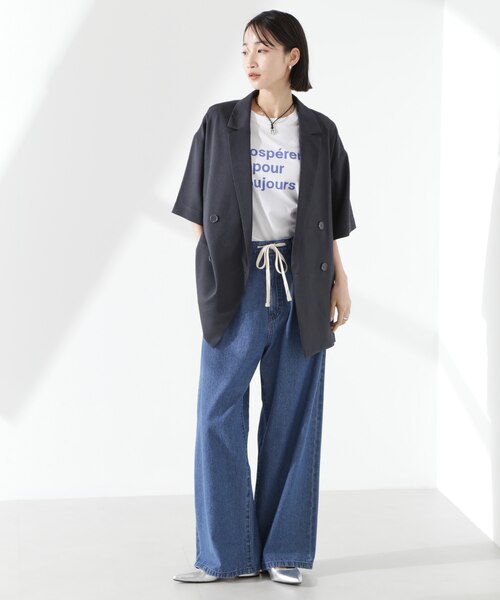 アニーカ　ショートスリーブジャケット クリスピーツイルショートスリーブジャケット(セットアップ可