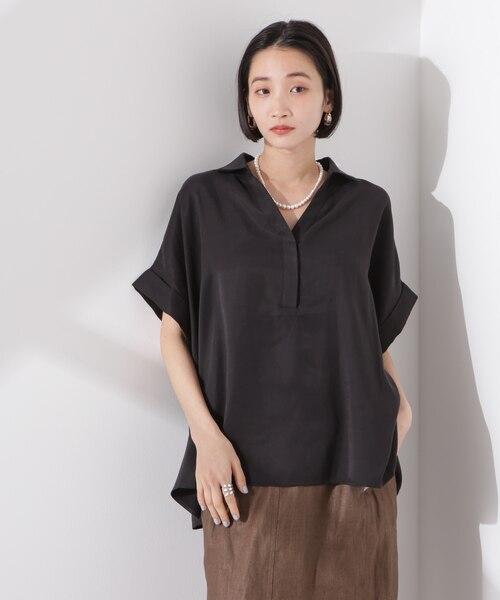 other - スタイリング styling ワイドスリーブミリタリーシャツ 長袖 スキッパー スキッパーワイドスリーブシャツ（セットアップ可）｜ナノ_