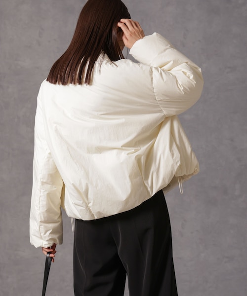 ティムタムナノユニバース　西川ダウン　ハイネックショートジャケット　白 西川ダウン(R)」ハイネックショートジャケット | NANO universe