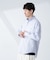 「BELGIUM LINEN FABRICS」リネンコットンスタンドカラーシャツ
