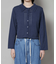 衿付アイレットクロップドニットカーディガン