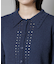 衿付アイレットクロップドニットカーディガン