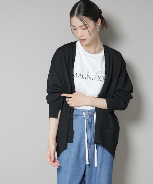 毛玉抑制ニットカーディガン(セットアップ可)｜ナノ_ユニバース