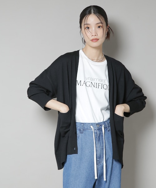 毛玉抑制ニットカーディガン(セットアップ可)｜ナノ_ユニバース