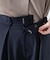 トロストレッチレイヤードタックワイドパンツ（セットアップ可）