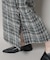 チェックフリンジラップ風スカート(セットアップ可)