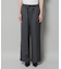 ウールライクポリエステルサイドライン切り替えドロストパンツ(セットアップ可)