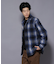 テックメルトンチェックシャツブルゾン
