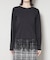 裾レースドッキングロングTシャツ