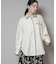 トリミング刺繍ツイルシャツ