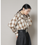 オンブレーチェックフリルカラーブラウス