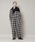 オンブレーチェックジャンプスーツ