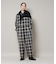 オンブレーチェックジャンプスーツ