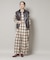 オンブレーチェックジャンプスーツ