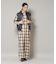 オンブレーチェックジャンプスーツ