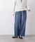 ウエストドロストワイドデニムパンツ