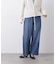 ウエストドロストワイドデニムパンツ