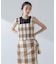 RITA ROW／Checkered smocked body top