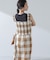 RITA ROW／Checkered smocked body top
