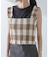 RITA ROW／Checkered smocked body top