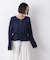 透かし柄ペプラムニットカーディガン