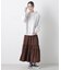 ティアード切り替えサテンギャザースカート