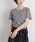 ラメリブカットクルーネックTシャツ