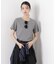 ラメリブカットクルーネックTシャツ