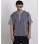 オーバーダイジャガードストライプヘンリーTシャツ 半袖