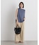 バックタックラウンドヘムノースリーブカットトップス