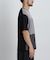 切替チェックニットTシャツ 半袖