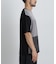切替チェックニットTシャツ 半袖