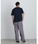 切替チェックニットTシャツ 半袖