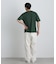 切替チェックニットTシャツ 半袖