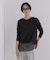 オーガンジーヘム切り替えロングスリーブTシャツ