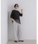 オーガンジーヘム切り替えロングスリーブTシャツ