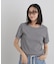 ラメリブカットクルーネックTシャツ
