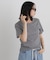 ラメリブカットクルーネックTシャツ