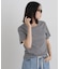 ラメリブカットクルーネックTシャツ