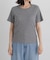 ラメリブカットクルーネックTシャツ