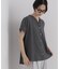 バックカットソー切り替えスキッパーブラウス