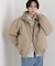 撥水加工 リバーシブルチェック中綿ブルゾン
